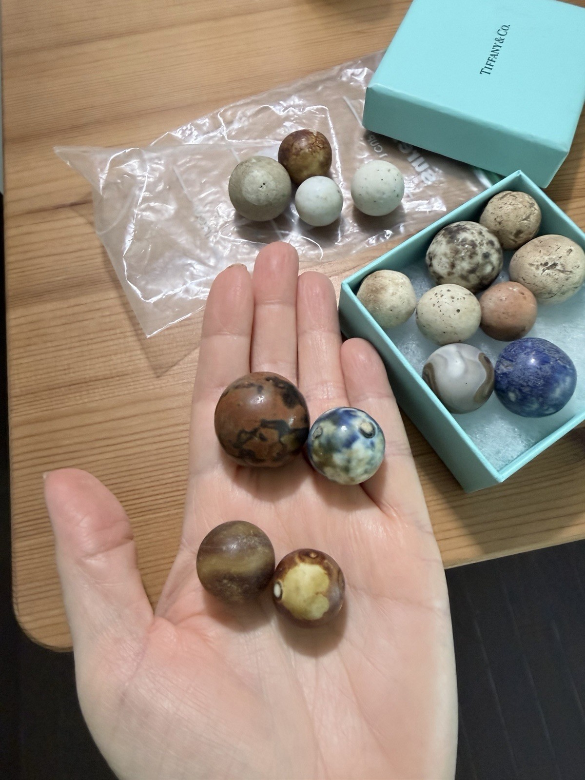 Hard to find collection of Assorted clay & Colorful Bennington Marbles