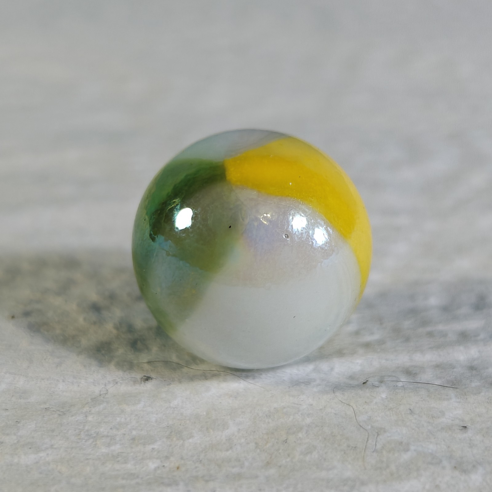 Vintage Glass Marble – Vacor Candy Green Yellow Iridescent
