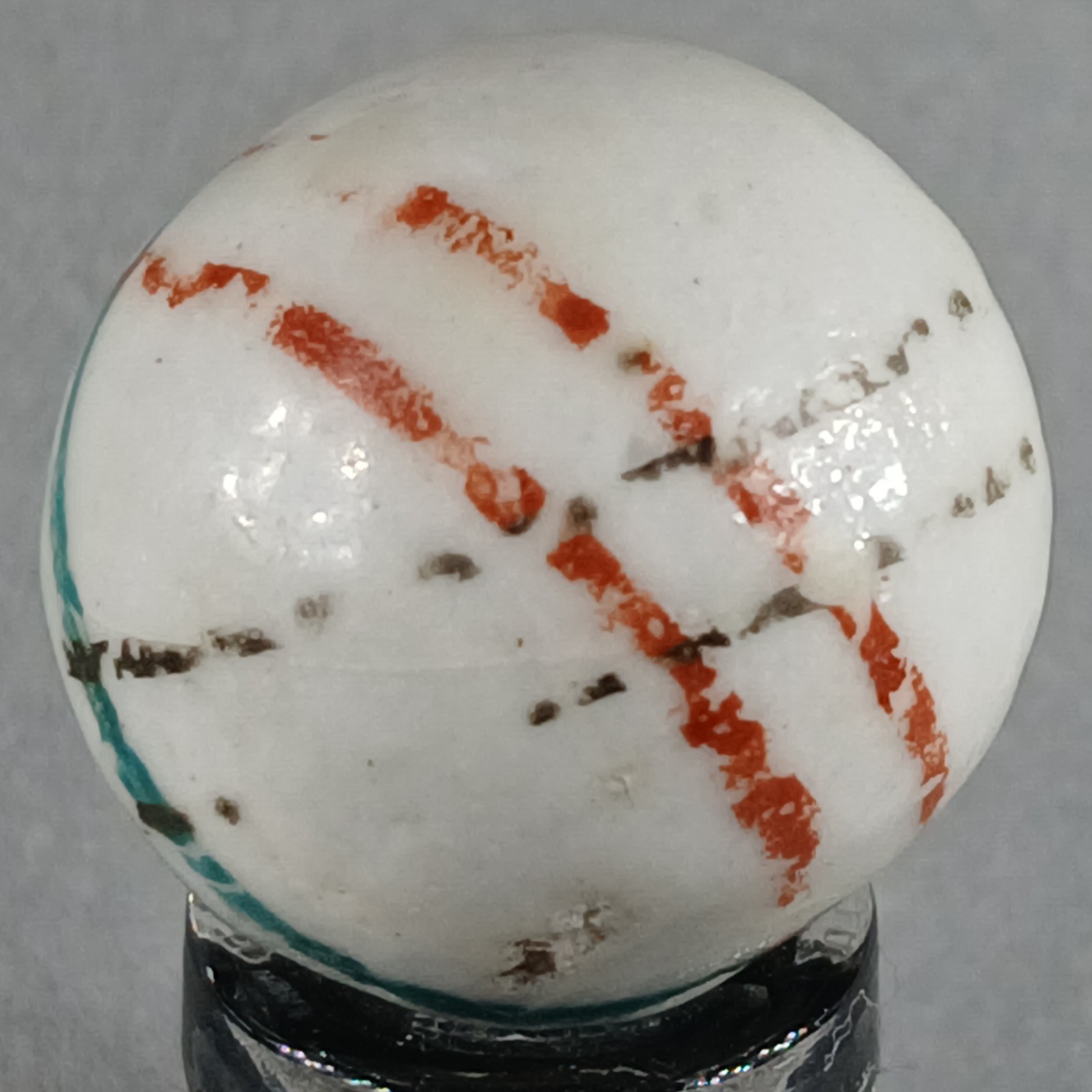 Vintage German Handmade China Glazed Lined Marble .67 Inches NM Condition