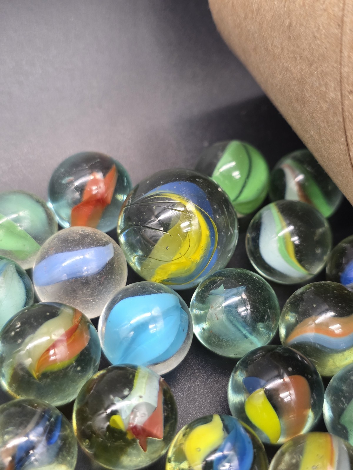 1lb 15oz Mixed Lot Of Vintage Cats Eye Marbles
