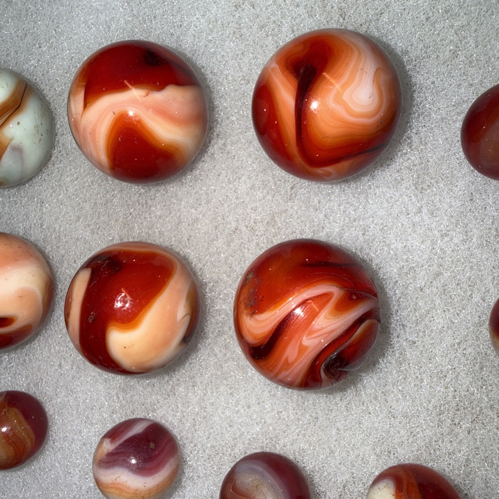 VINTAGE Peltier Akro Alley Agate Christensen Marble Lot Of 29 Marbles