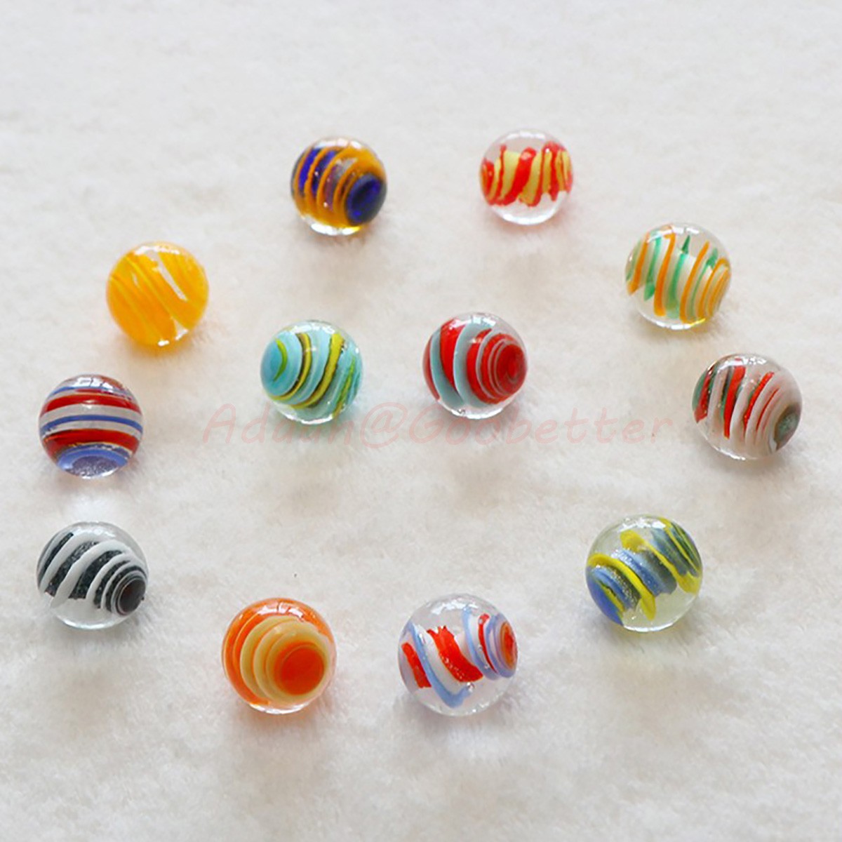 16mm 20mm Glass Ball Spiral Twist Marbles Kids Toy Game Vase Fish Tank Decor