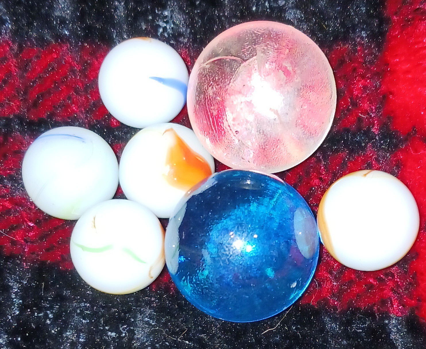 Unbranded Vintage Mixed Marbles Lot Of 7 Pcs Collectible Glass