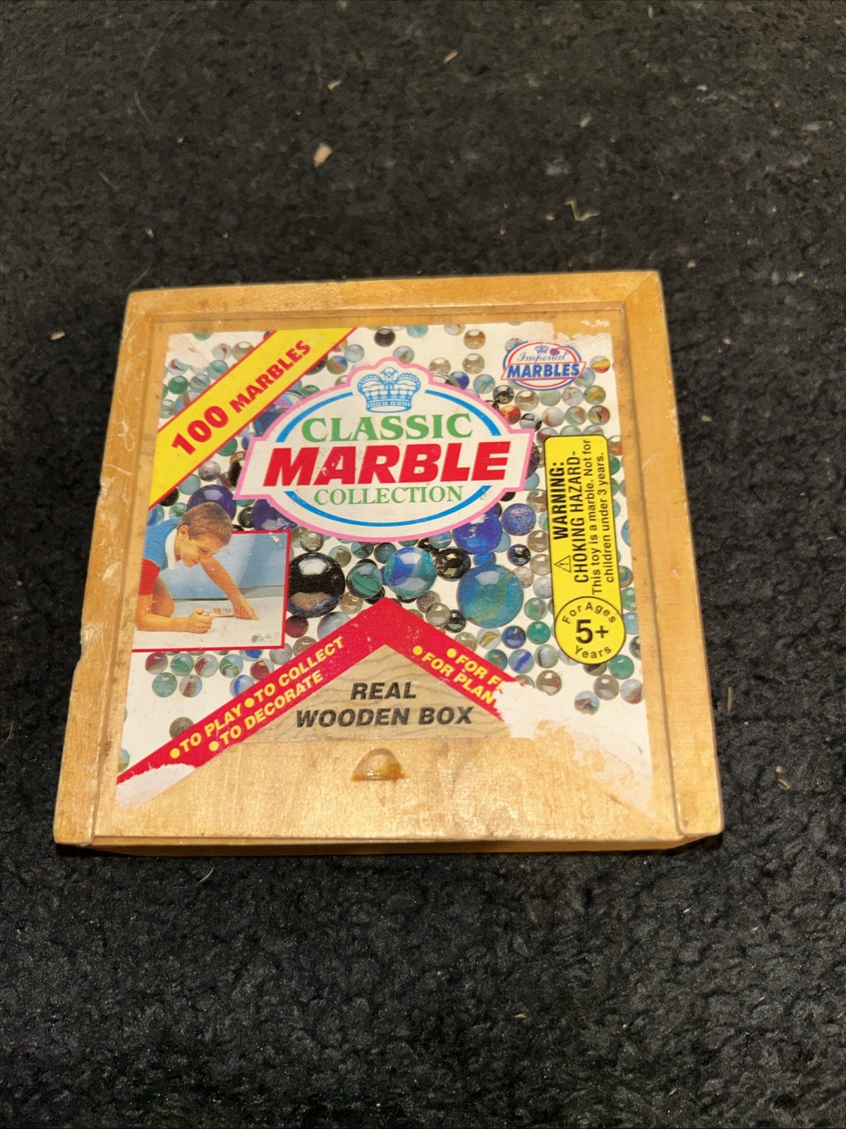No. 3936 Imperial Classic Marble Collection 100 Marbles Wood Box