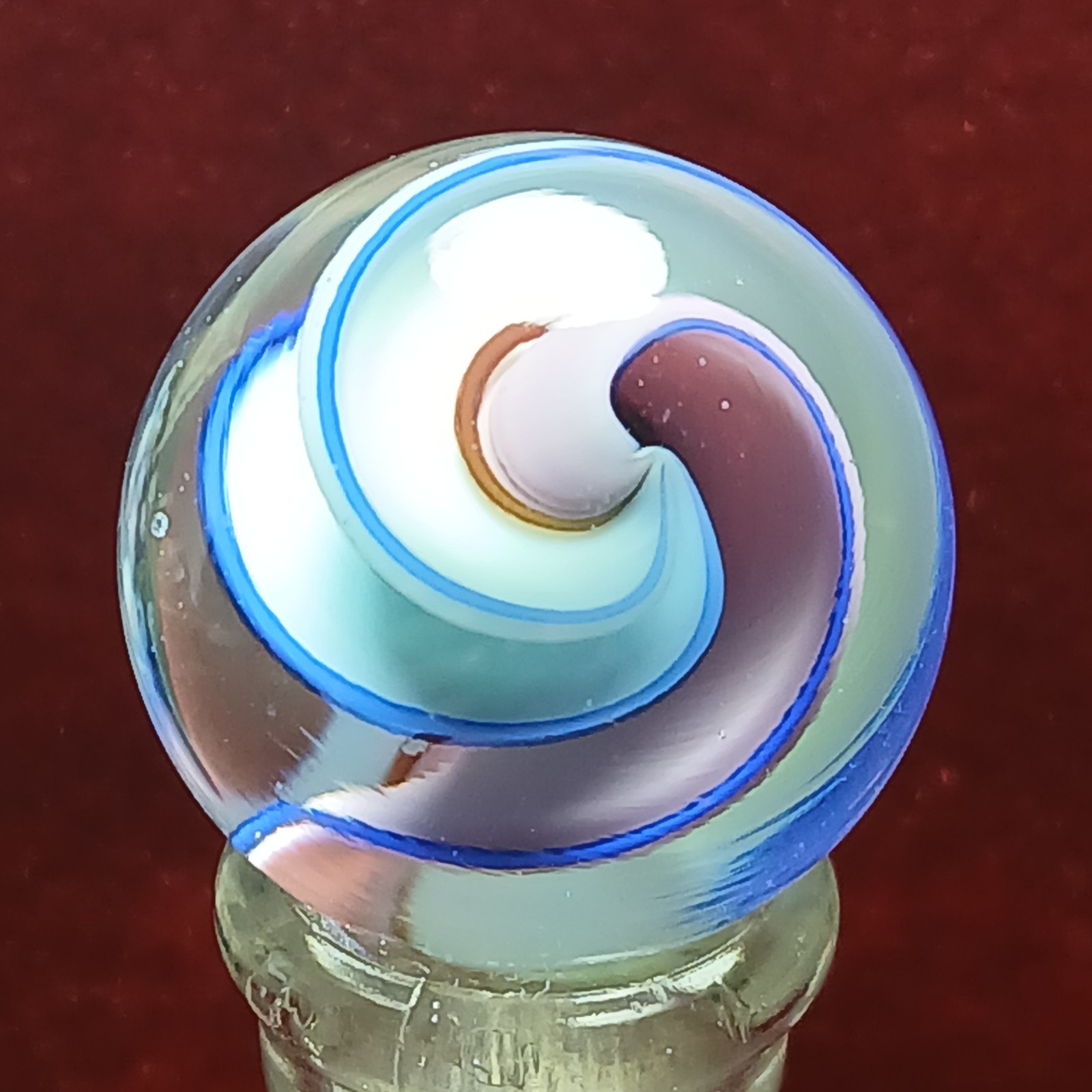 Mint 7/8″ Pastel tri-color contemporary swirl Marble! Pink, Baby Blue, White