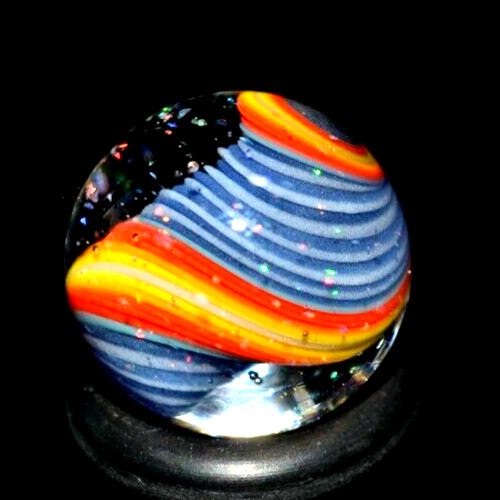BRYAN TRILLAS GLASS MARBLE/.598″-VIOLET ZEBRA BLACKLIGHT-VIOLET UNDER BLACKLIGHT
