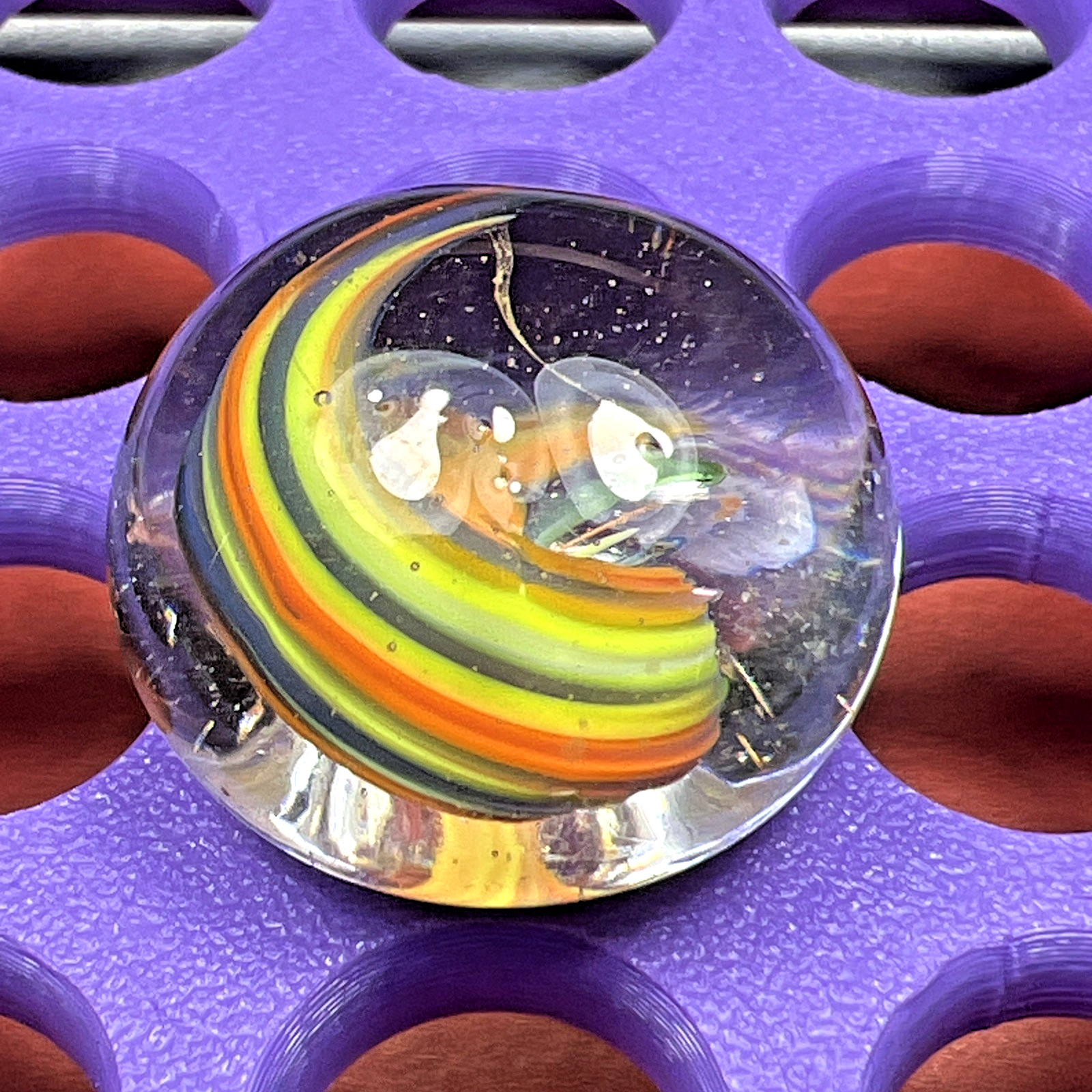 DAS/WV/JABO ROD ENDER CLEAR BLASE SPIRAL CORE SWIRLED SHOOTER .105″ BOX01/282