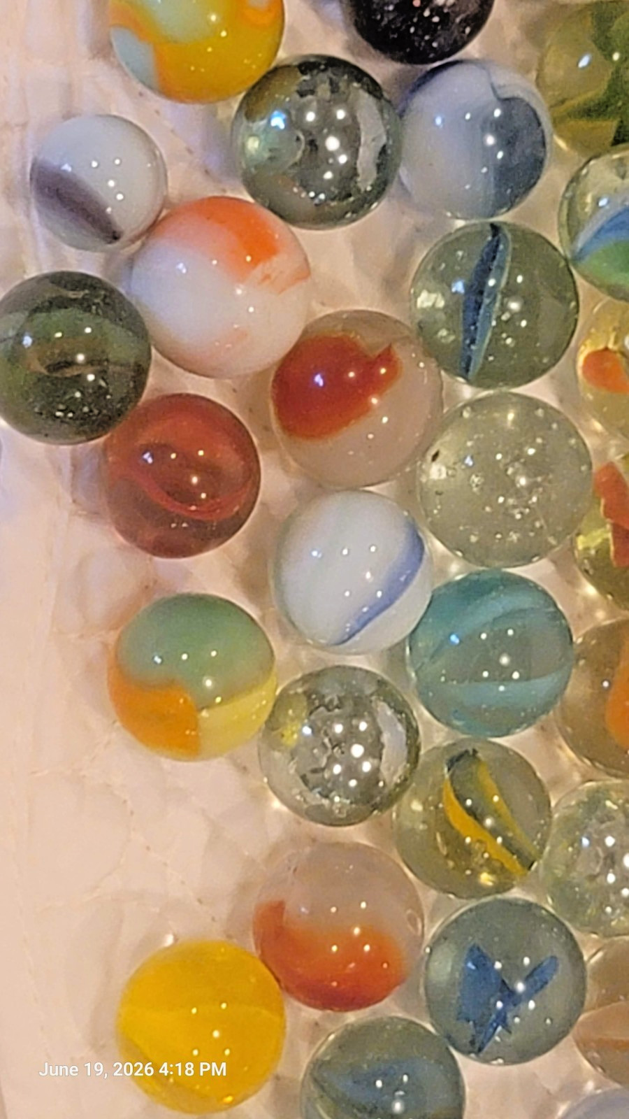 Marbles lot Vintage Various Types and Sizes 2 Pound 12 Oz Shooters Cats Eyes Etc