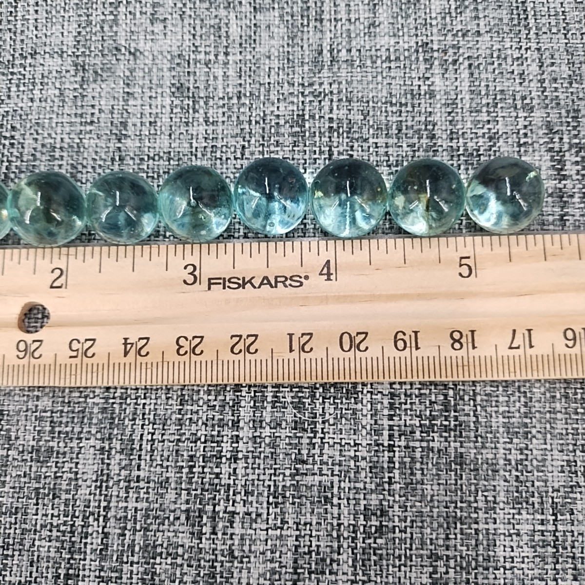 Lot of 10 Light Aqua Green/Blue Uranium Marbles UV Glow Peewees