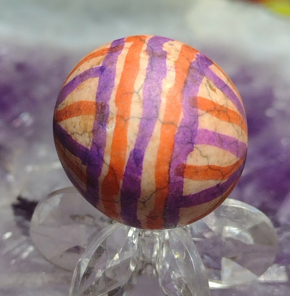.73″ SWEET HAND PAINTED MARBLES – NM LOOK