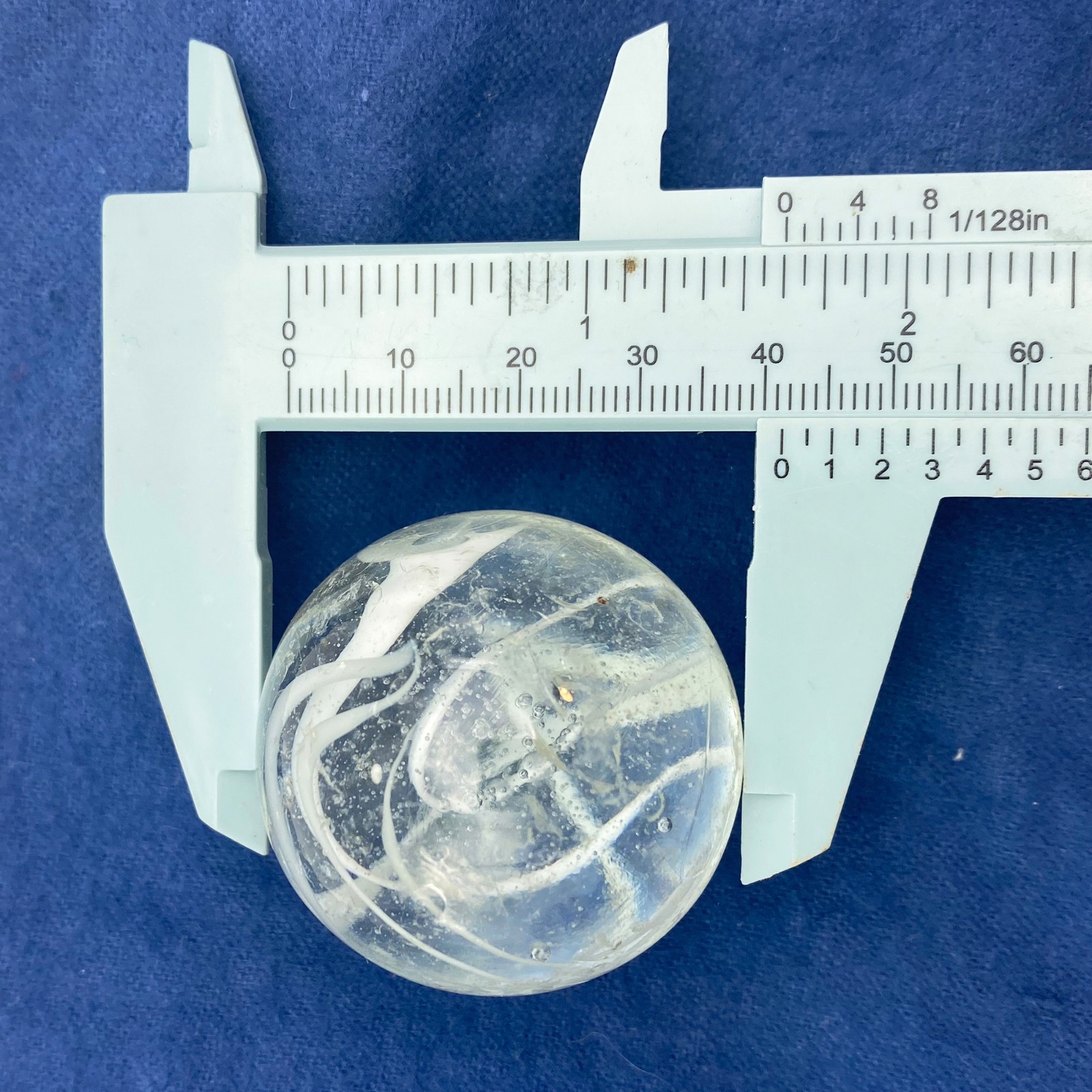 Large Clear & White Swirl Transparent Glass Shooter Marble