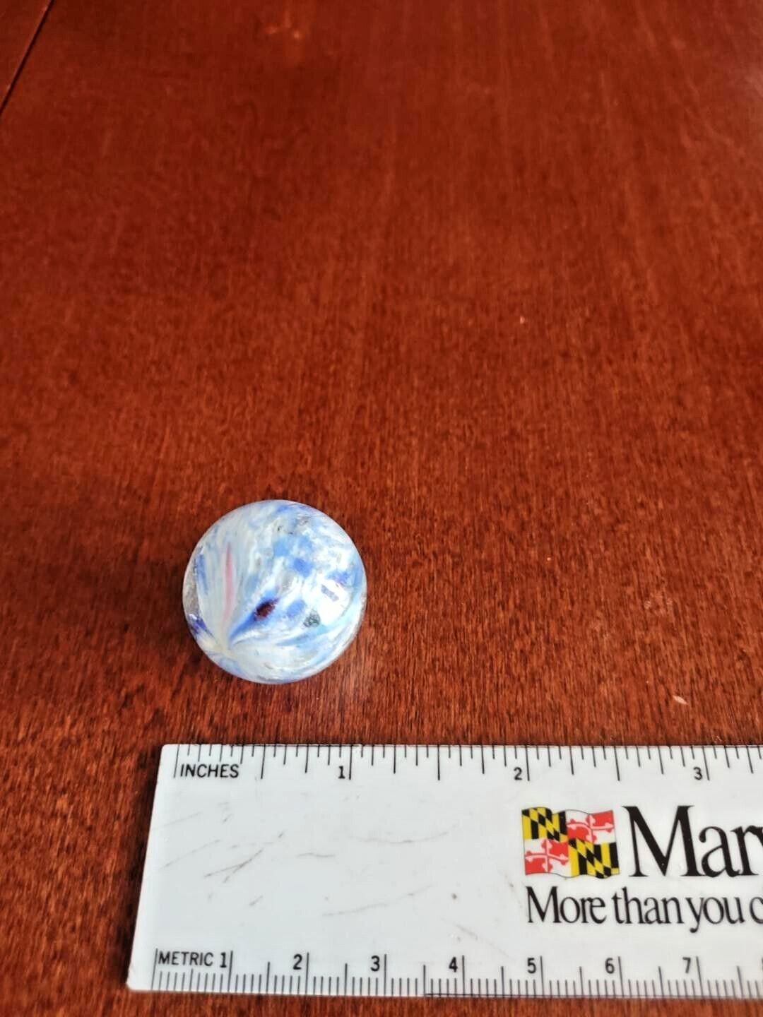 1890’s Faceted Pontil Onion Skin Glass Marble