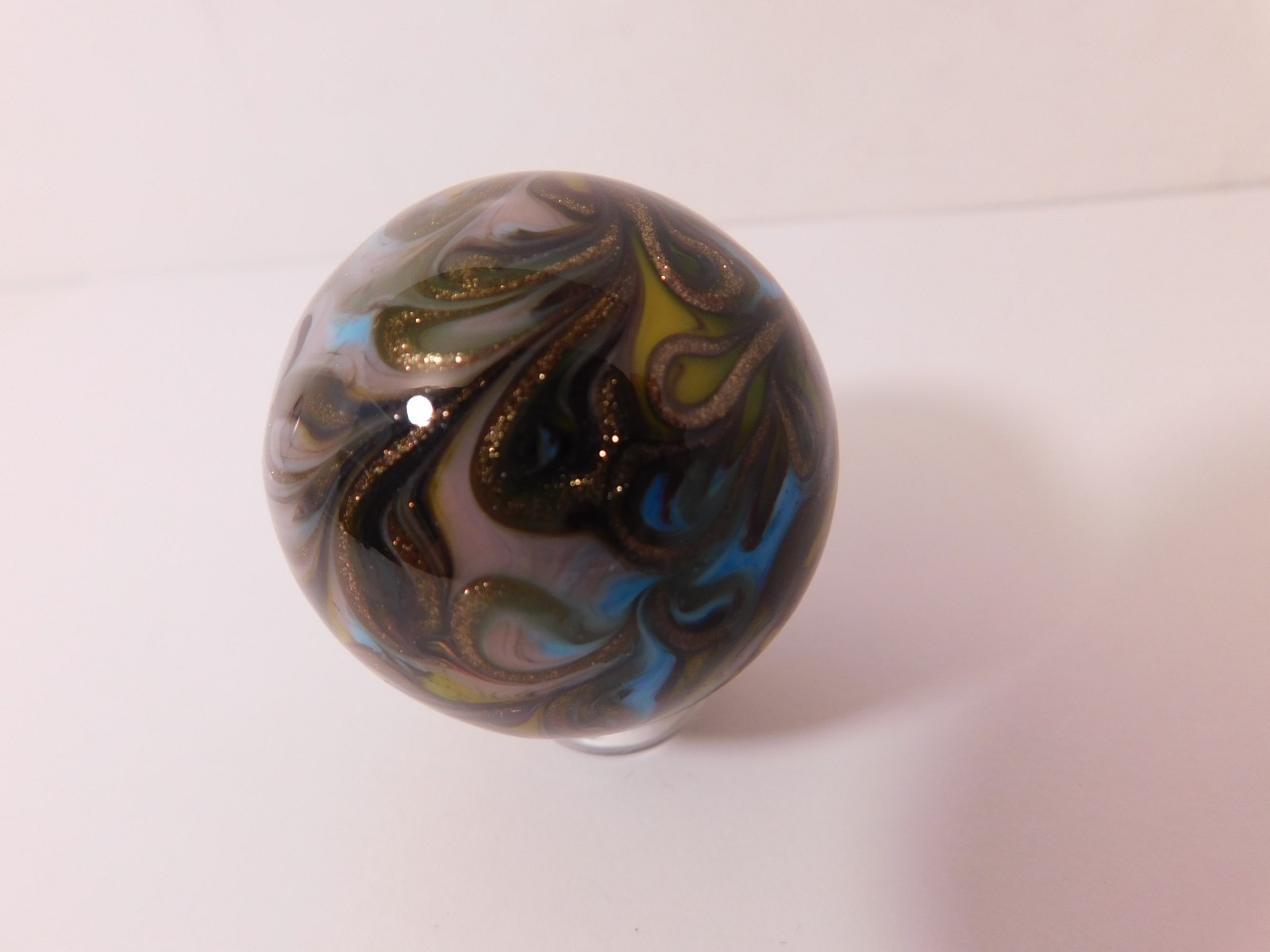 Coolest New Creative Handmade Fancy Swirl Art Glass Marble – 39 MM = 1-7/16″ Dia
