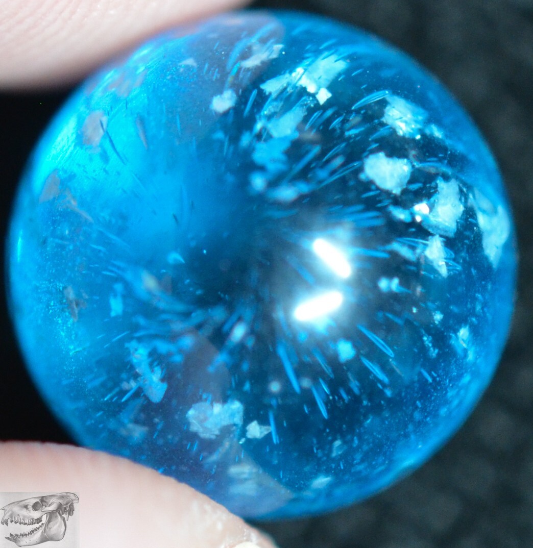Handmade Aqua Blue Mica Marble, 9/16 in, Polished, 1860-1920, Germany S905