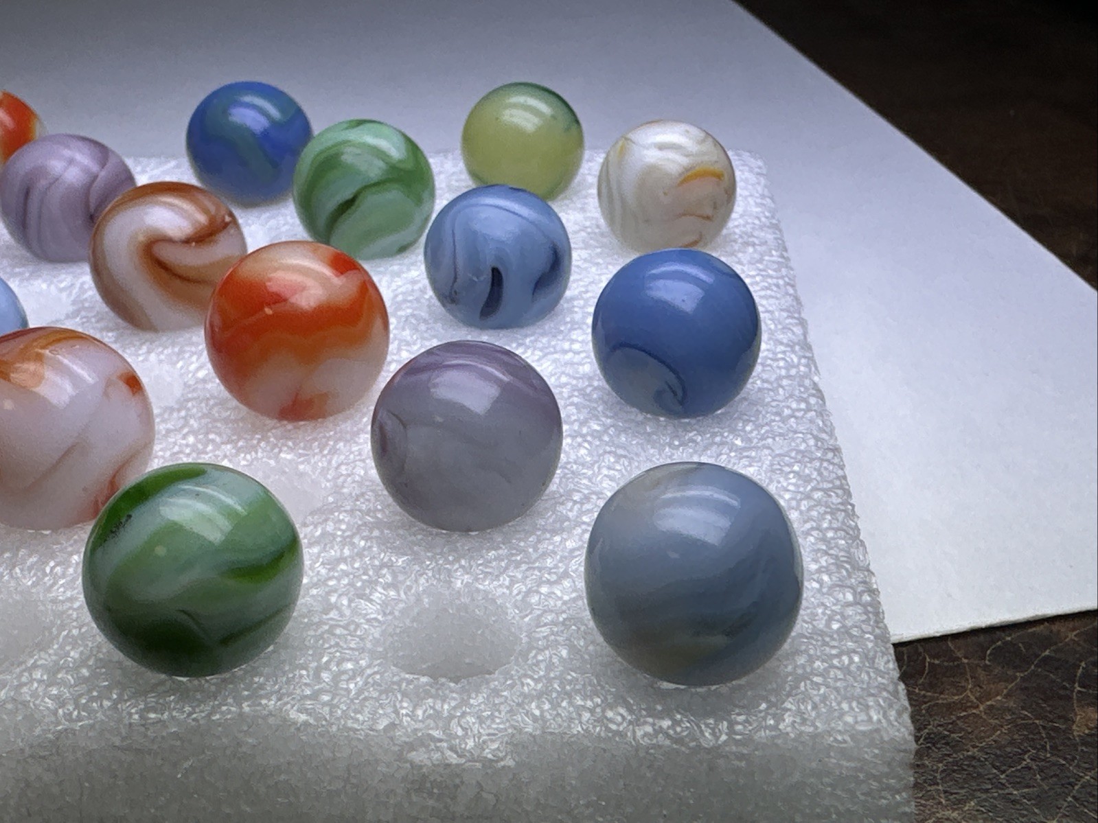 199 Lot Of 30 Vintage Heaton Agate Swirl Marbles!