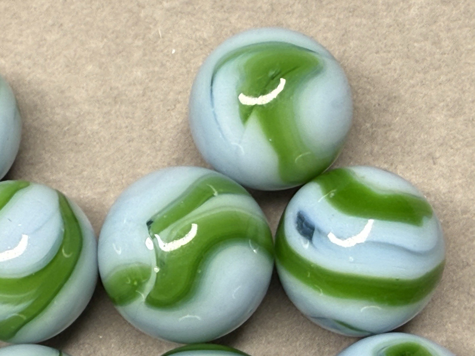 Lot Of 10 Alley St Mary’s Swirl Marbles .57” To .65” NM(+)