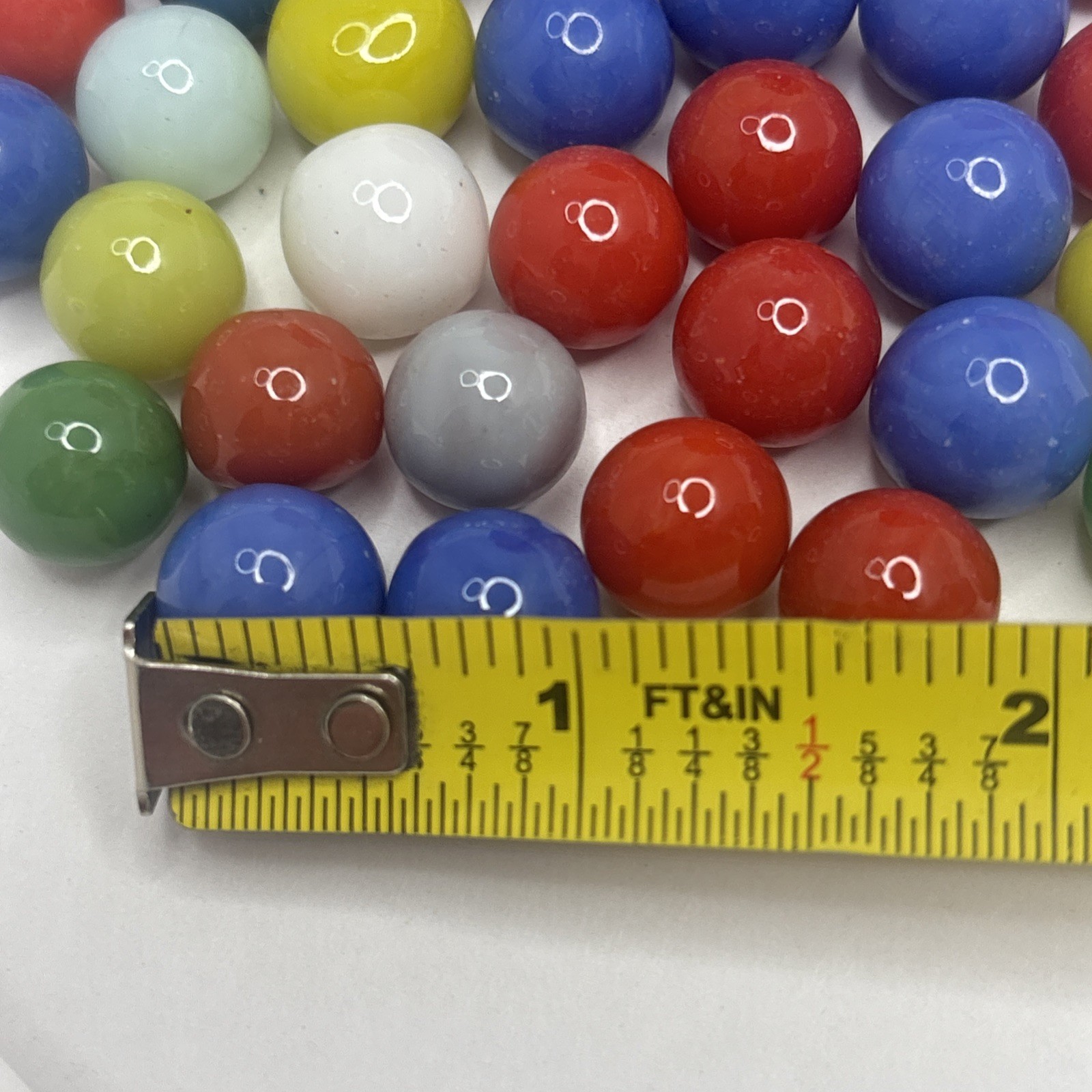 Vintage Bright Color Glass Marbles Lot of 50 Peewee Size MM Some Imperfections