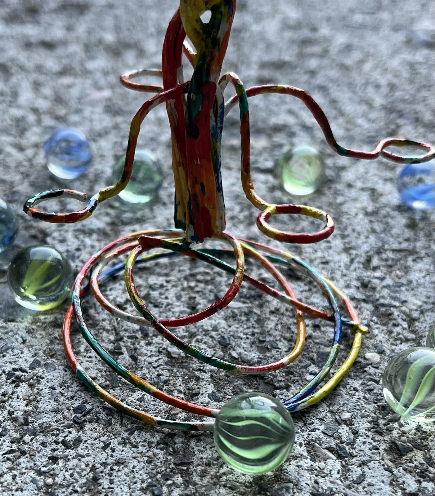 Marble Stand/Hand Made 7 “/100% Copper Wire,Acrylic &,Clear Coat. Marbles Inc.