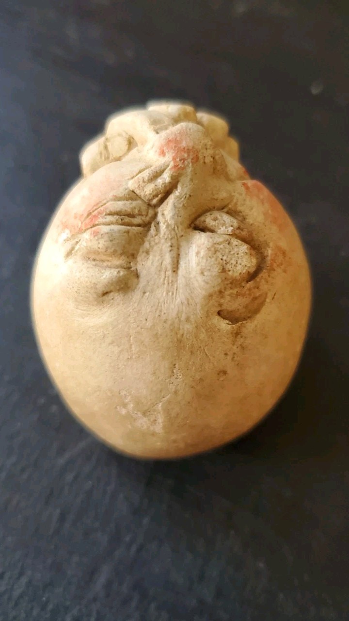 Clay Carved Marbles Expressions Round Shape With Anthropcmorphic Whimsical