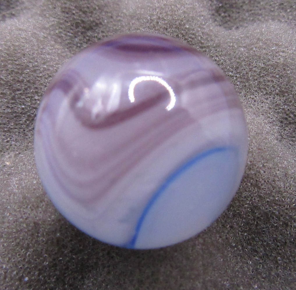 ALLEY AGATE Marble, 1″ SWIRL Opaque, Plum, Blue Shooter.