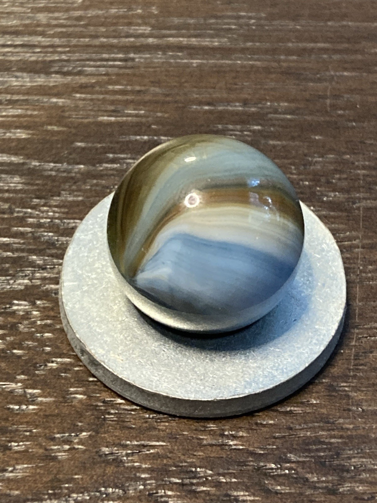 Master Glass Blue Brown Sunburst Marble Vintage Near Mint 11/16 Combined Ship