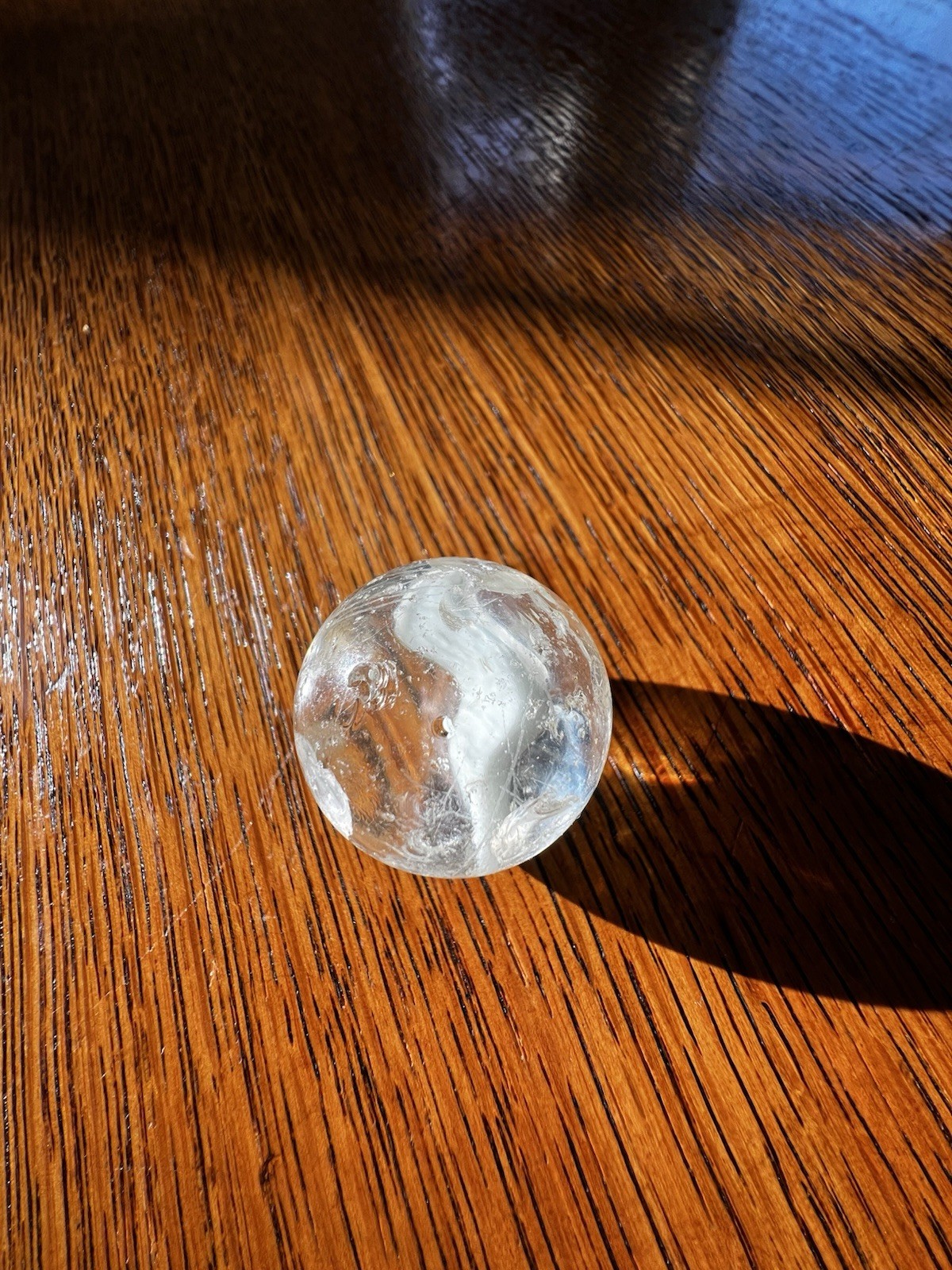 1960’s Machine Made Cat Eye Marble 1” W The Number 7 Inside,