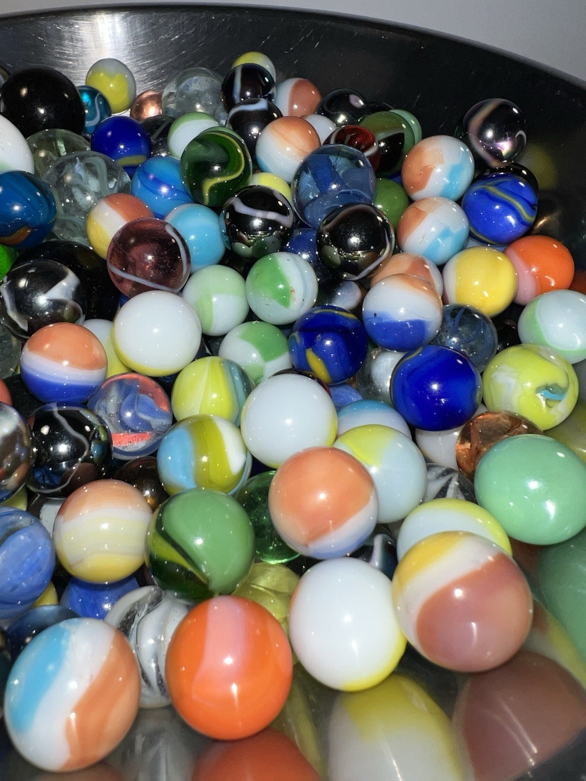 Vintage Lot Of 315 Marbles Different Makers Akro Peltier 4lbs