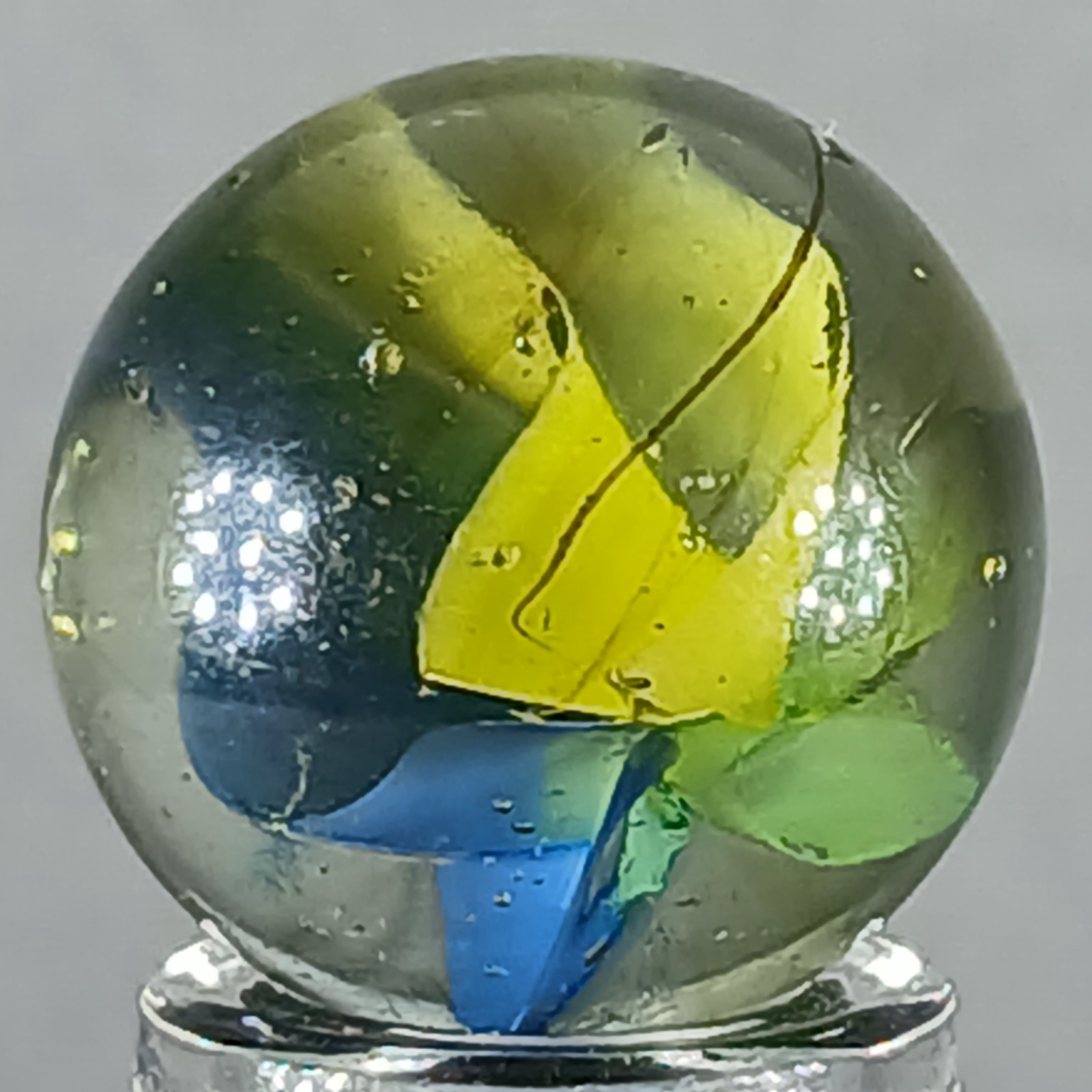 Vintage Tri-Color Hybrid Cat’s Eye Marble .62 Inches Near-Mint Condition