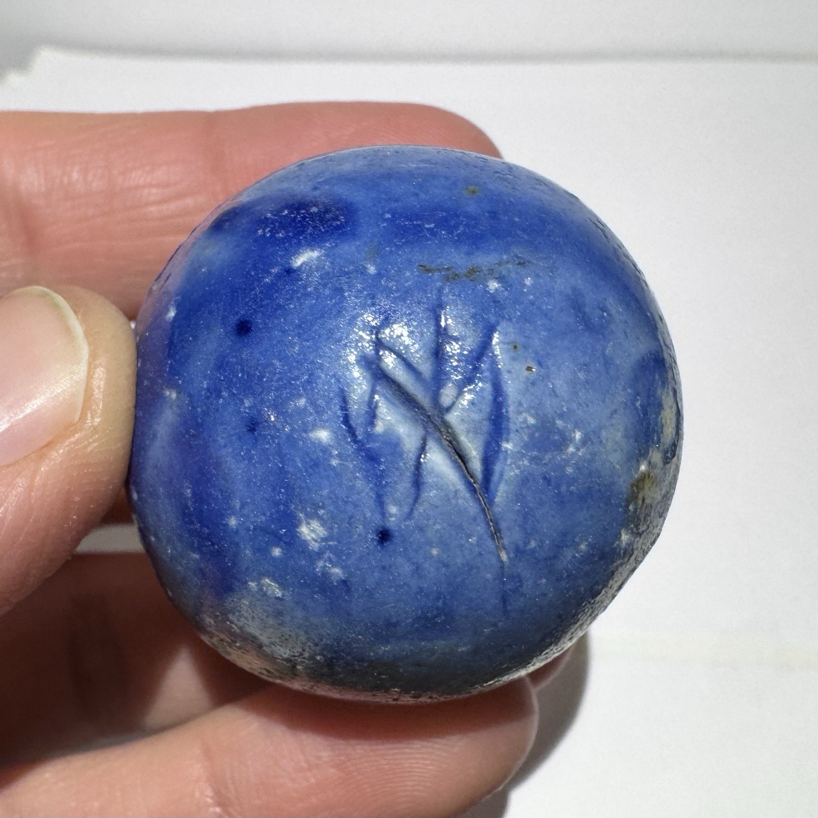 Antique 1.5” German Bennington Marble 1800s Large Vintage Collectible Marble