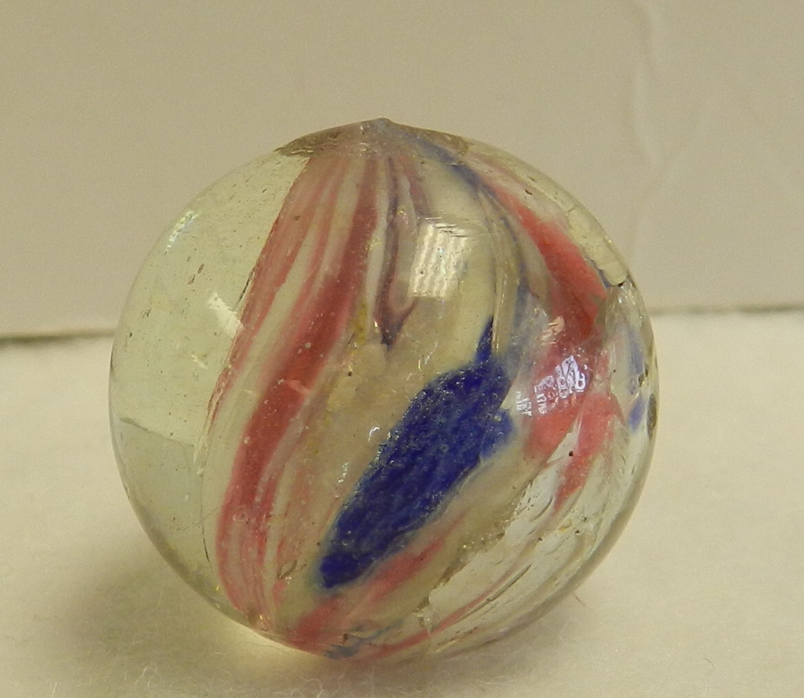 #18722m Interesting Shrunken Onionskin Vintage German Handmade Shooter Marble