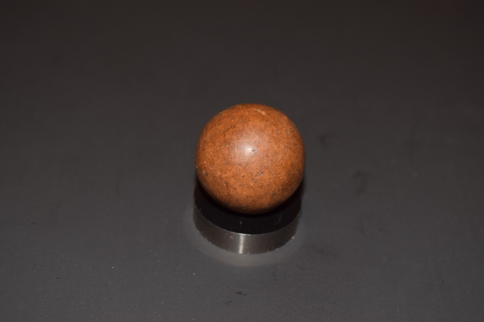 ⭐Antique Handmade🤎Brown🤎 Fired Glazed Clay Toy Marble 🦶Toe Braker Size 1.00″