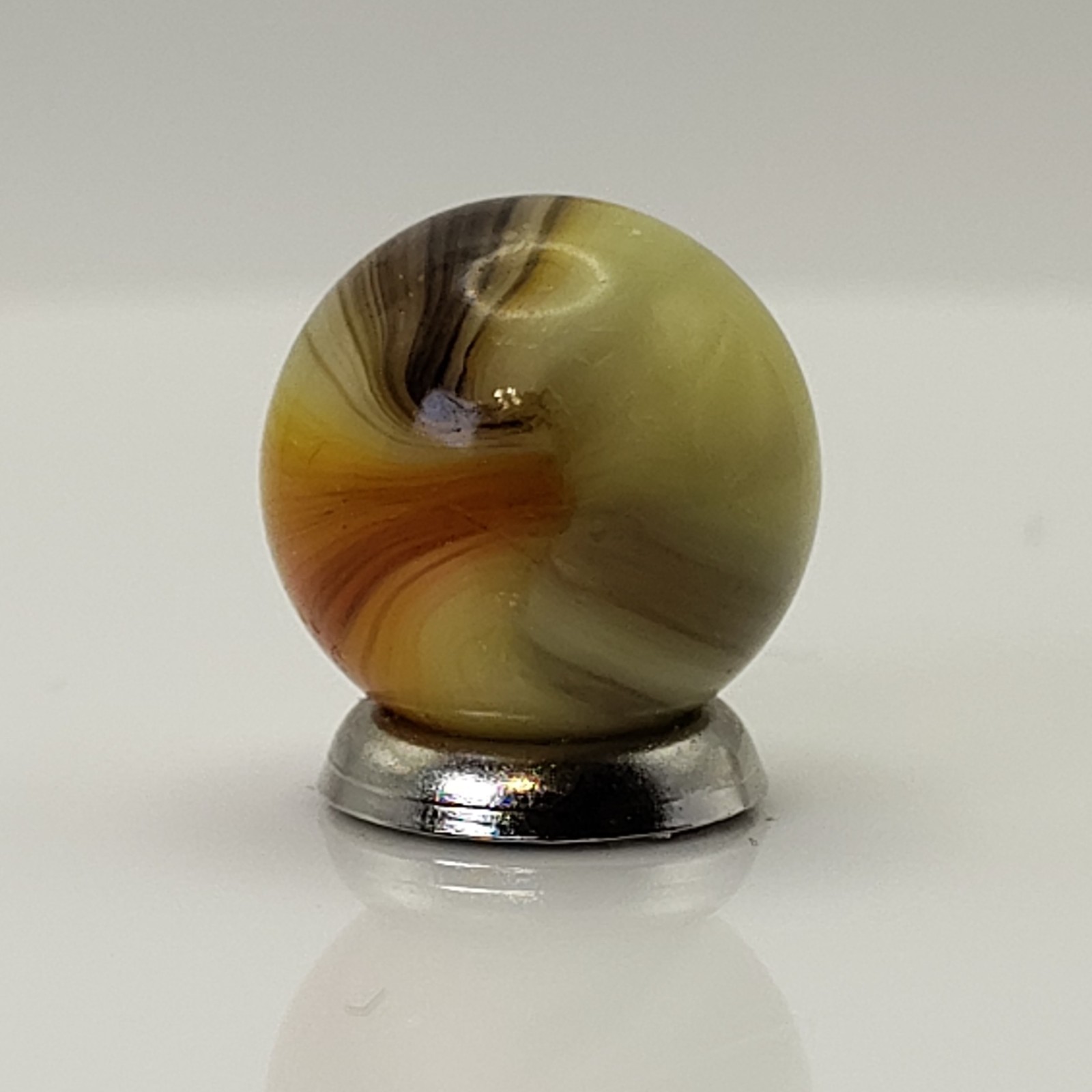 15.5mm Vintage Master Marble, Cloudy nice orange, yellow brown MINT