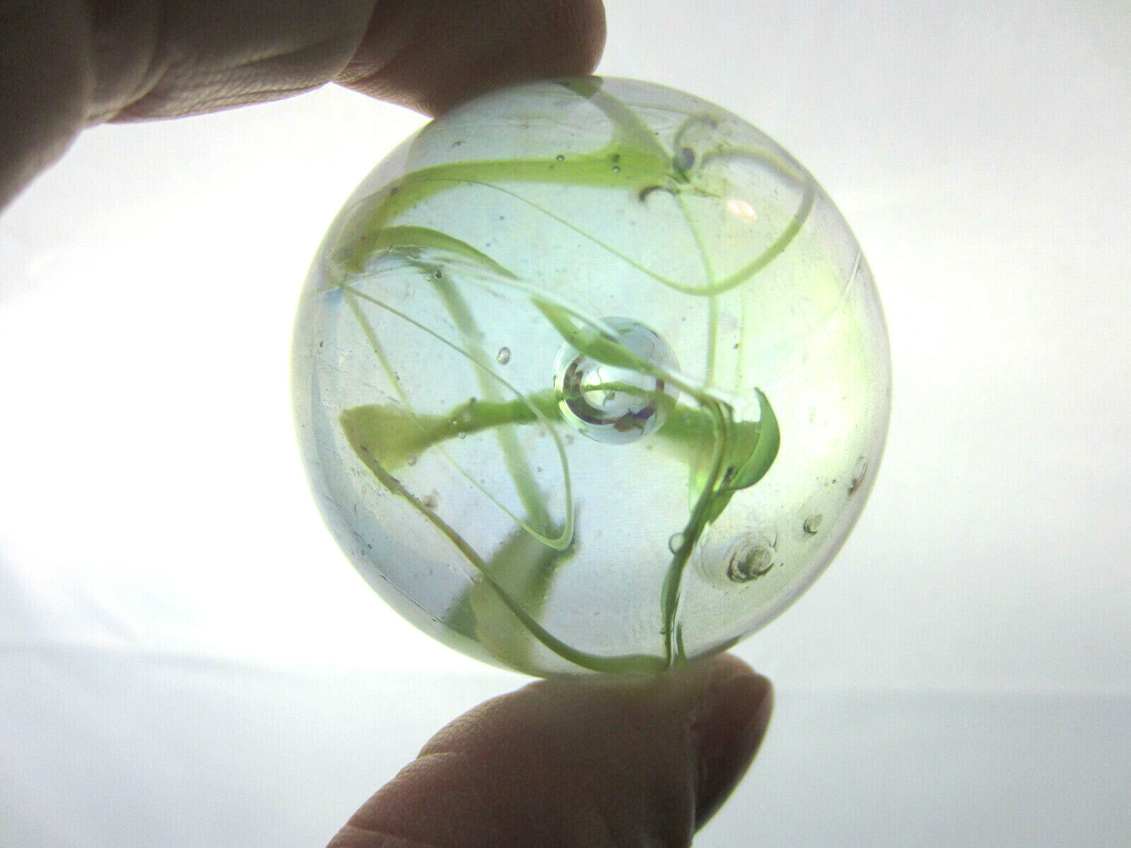 TOE BREAKER 50mm (2″) GREEN SPAGHETTI Wire Pull Confetti Marbles glass ball HUGE