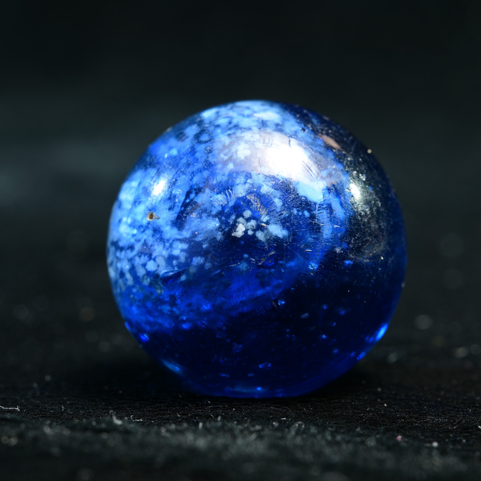 Rare Cloud Sapphire Mica Marble German Handmade Antique 21.1mm 13/16”