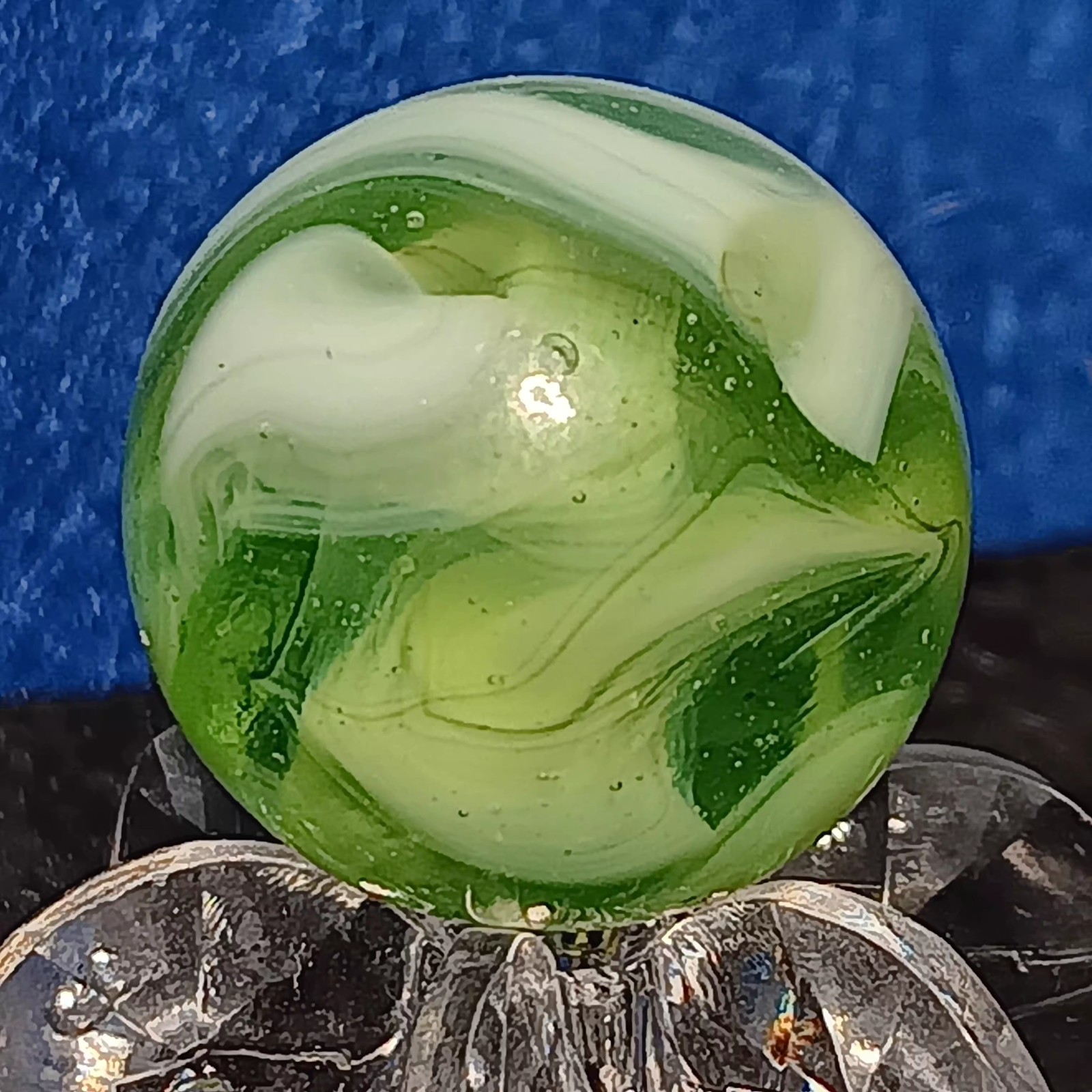 VIntage Alley Agate Swirl Marble. .66″ Mint. Uv. Sistersville. Circa (1931-1932)