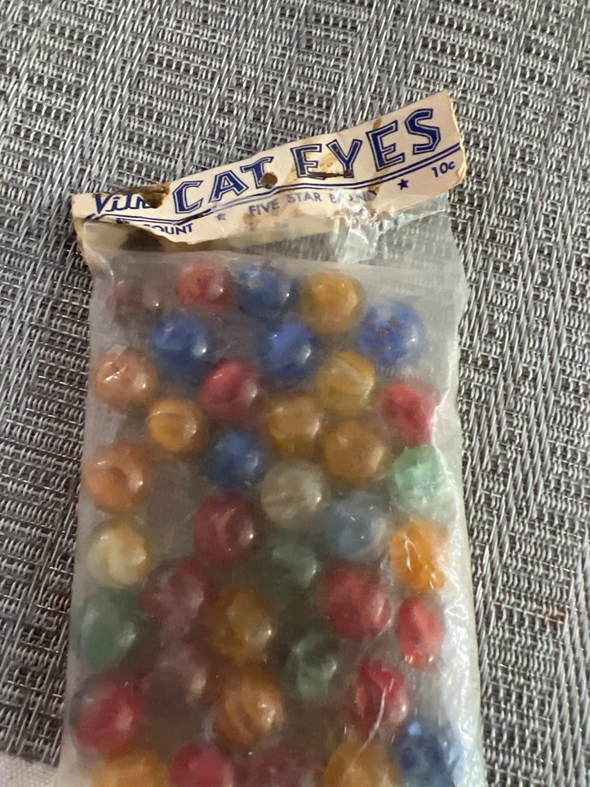 Vintage Sealed Bags of Cats Eye Marbles Master Glass Co., Clarksburg W. Va.