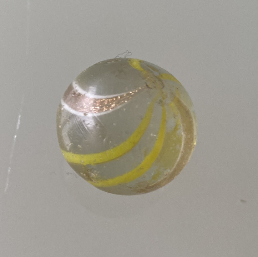 Banded Lutz Marble Yellow Banded Lutz Marble Vintage Marbles 20 mm