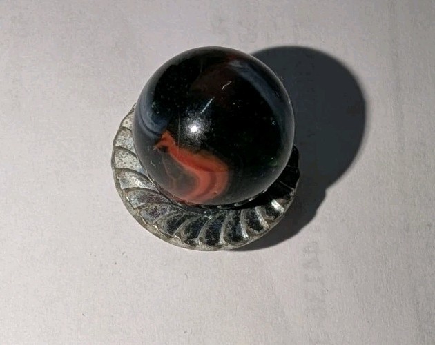 VINTAGE PELTIER RAINBO MARBLE TRANSPARENT BLUE .63 Kokomo