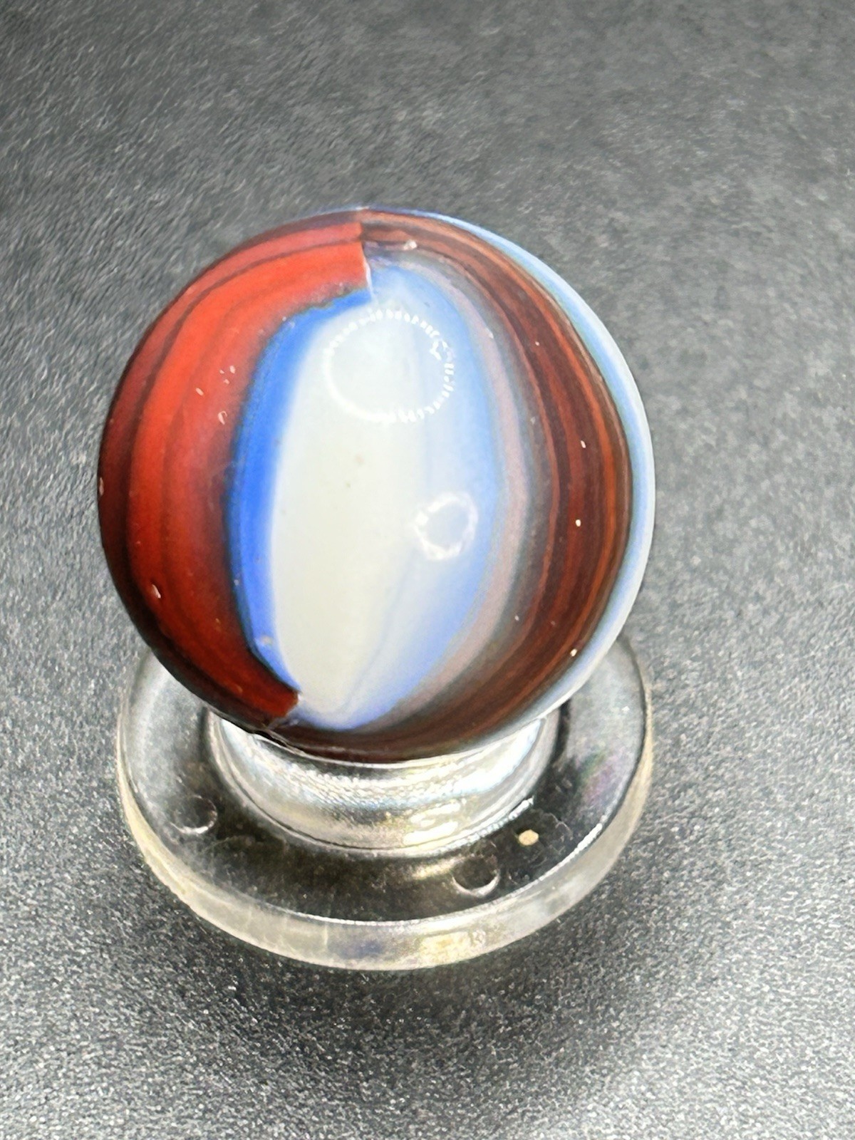 Vintage Marble King St.Mary’s Hybrid Blended Rainbow Marble 0.748”