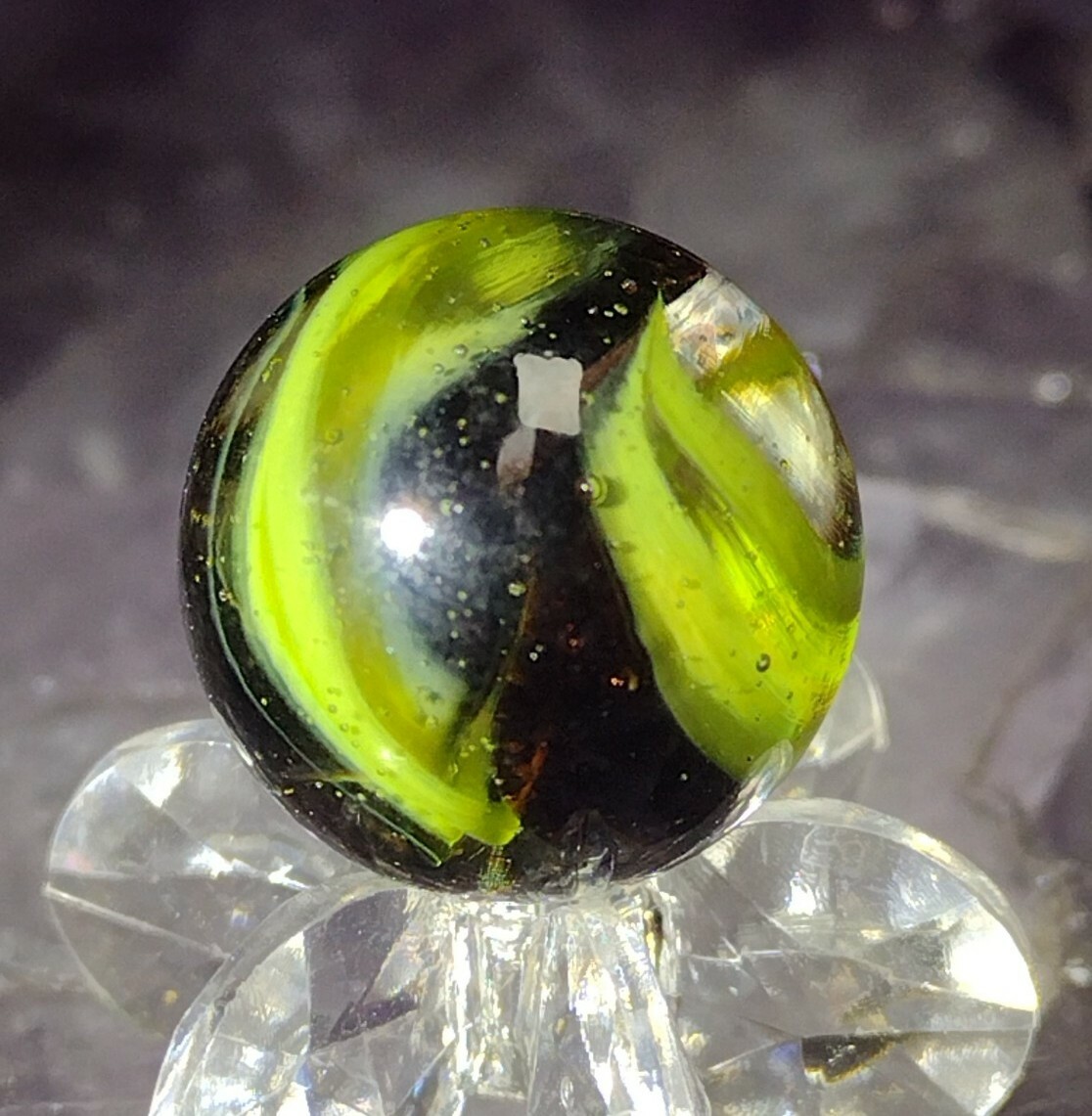 .64″ ODD LOOKING DEEP DIVE MARBLES- NM RARE UNIQUE OLD TOYS