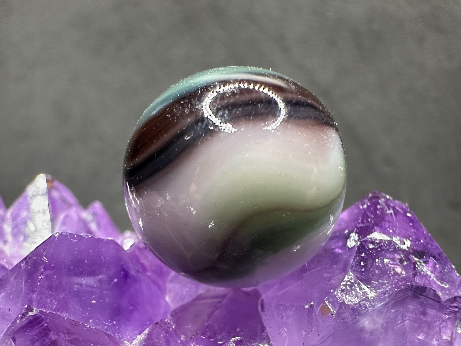 AWESOME Vintage Vitro Agate? Marble King Late Run? Blended Patch Marble – .62″