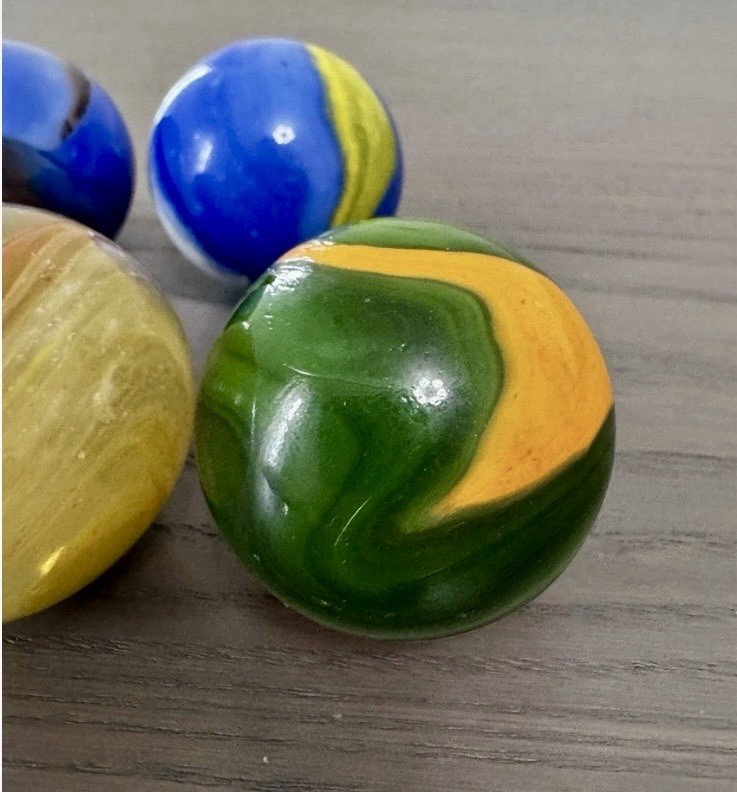 Vintage Marble Lot – 42mm Toebreaker Large Shooter – 5 Total Marbles