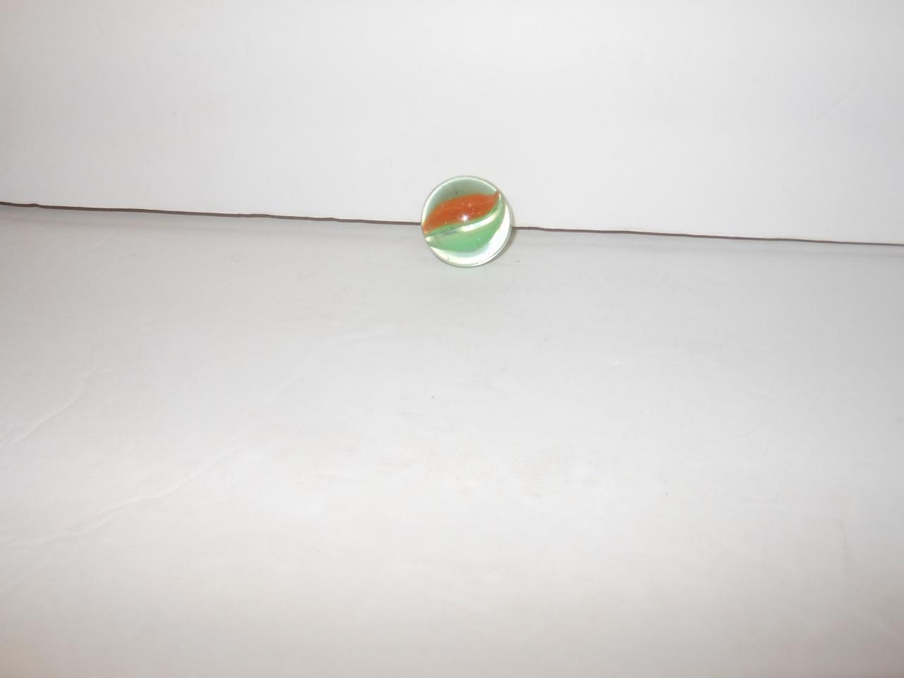 RARE VINTAGE ANTIQUE CATS EYE MARBLE 1″ BIG SHOOTER 3 COLOR SIX VANE