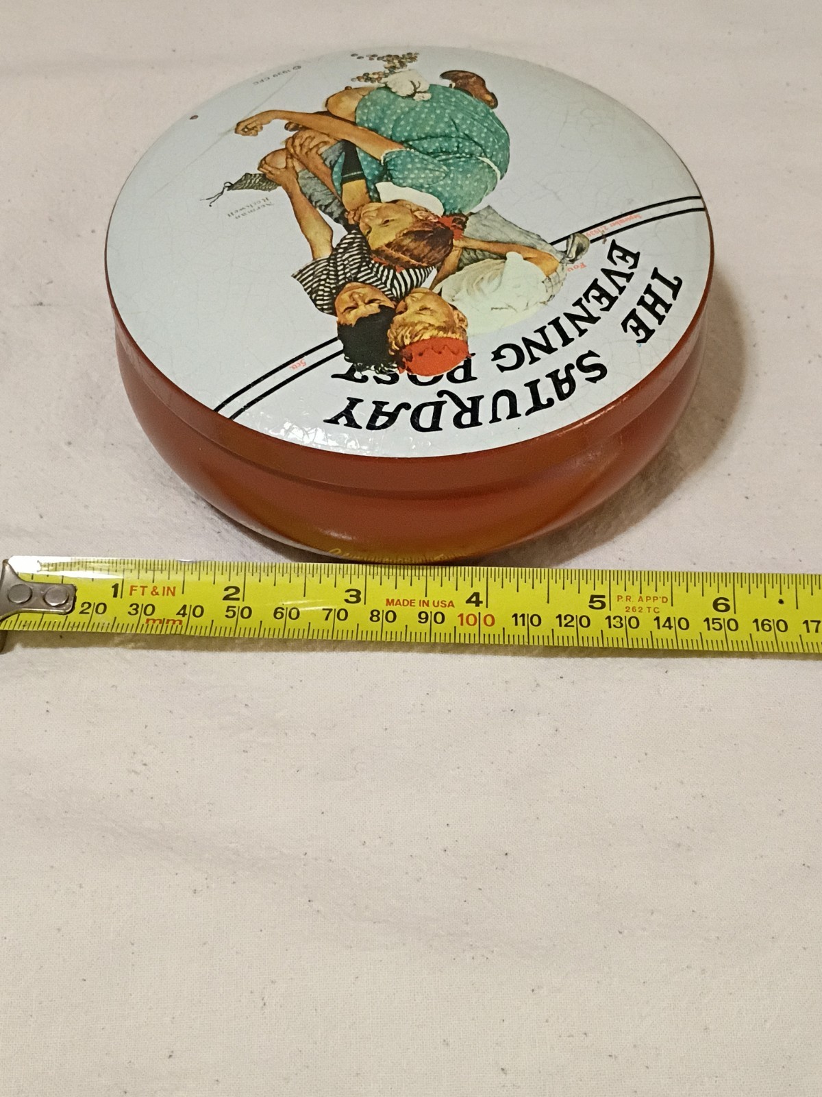 Norman Rockwell “Marbles Champion” Tin Full Of Vintage & Antique Marbles