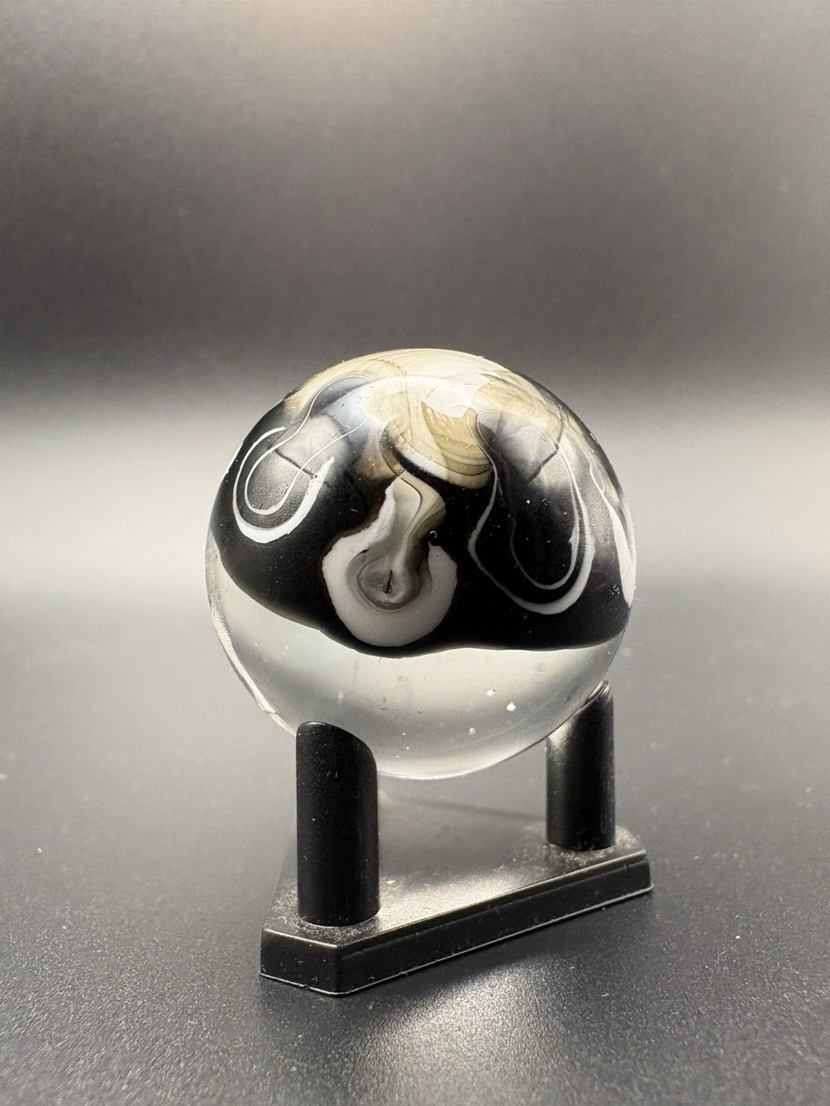 SF glass Artisan Hand Blown Glass, Fume Marble Collectible