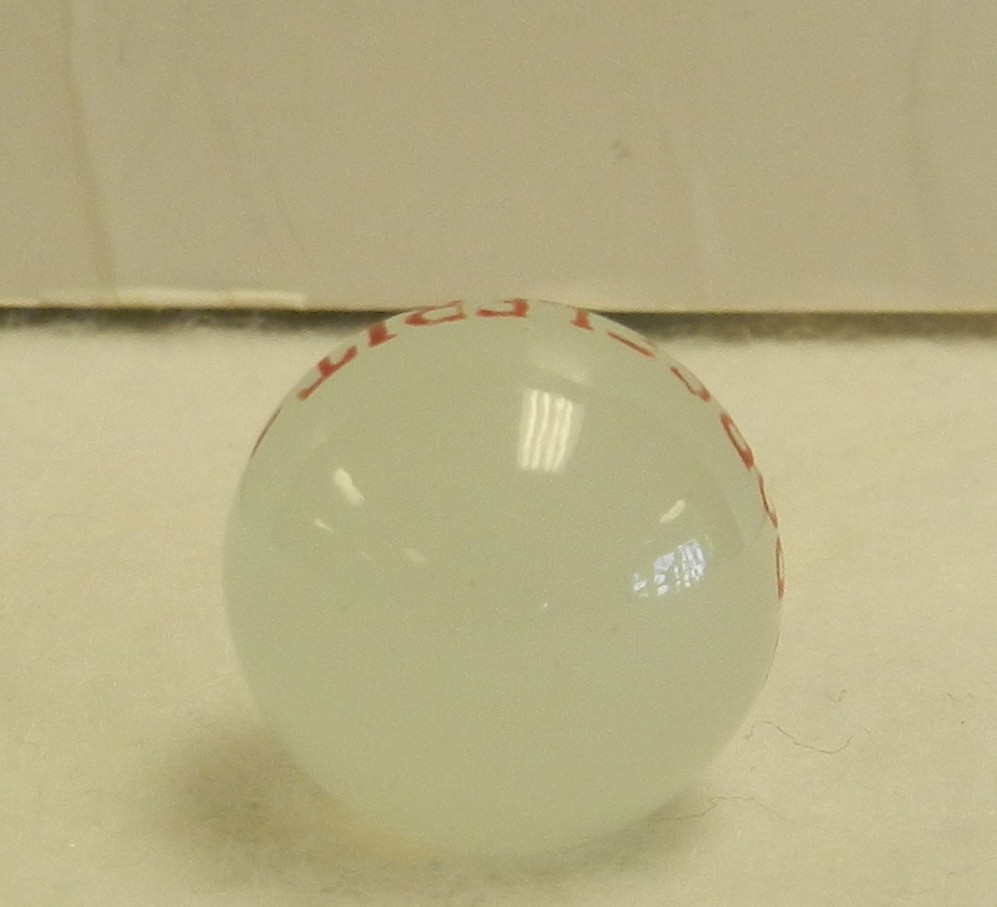 #19650m Rare Original Akro Agate Advertising Marble Porcelfrit .68 In *Mint*