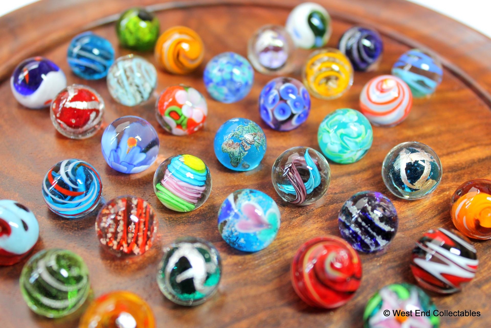 Handmade Marbles Solitaire Game Puzzle Set – 33 x 16mm Glass Art Toy Marble