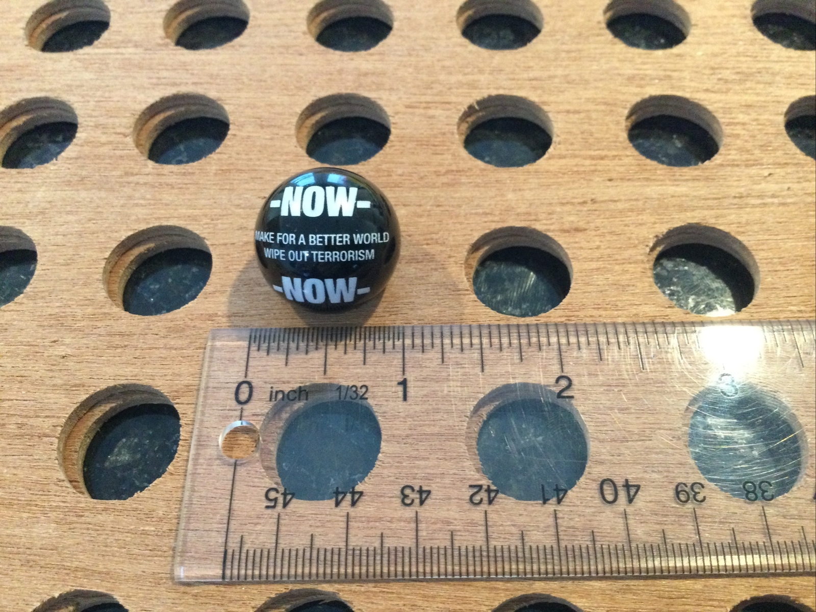 Vintage |”Now-Make For A Better World Wipe Out Terrorism” | Black & White Marble