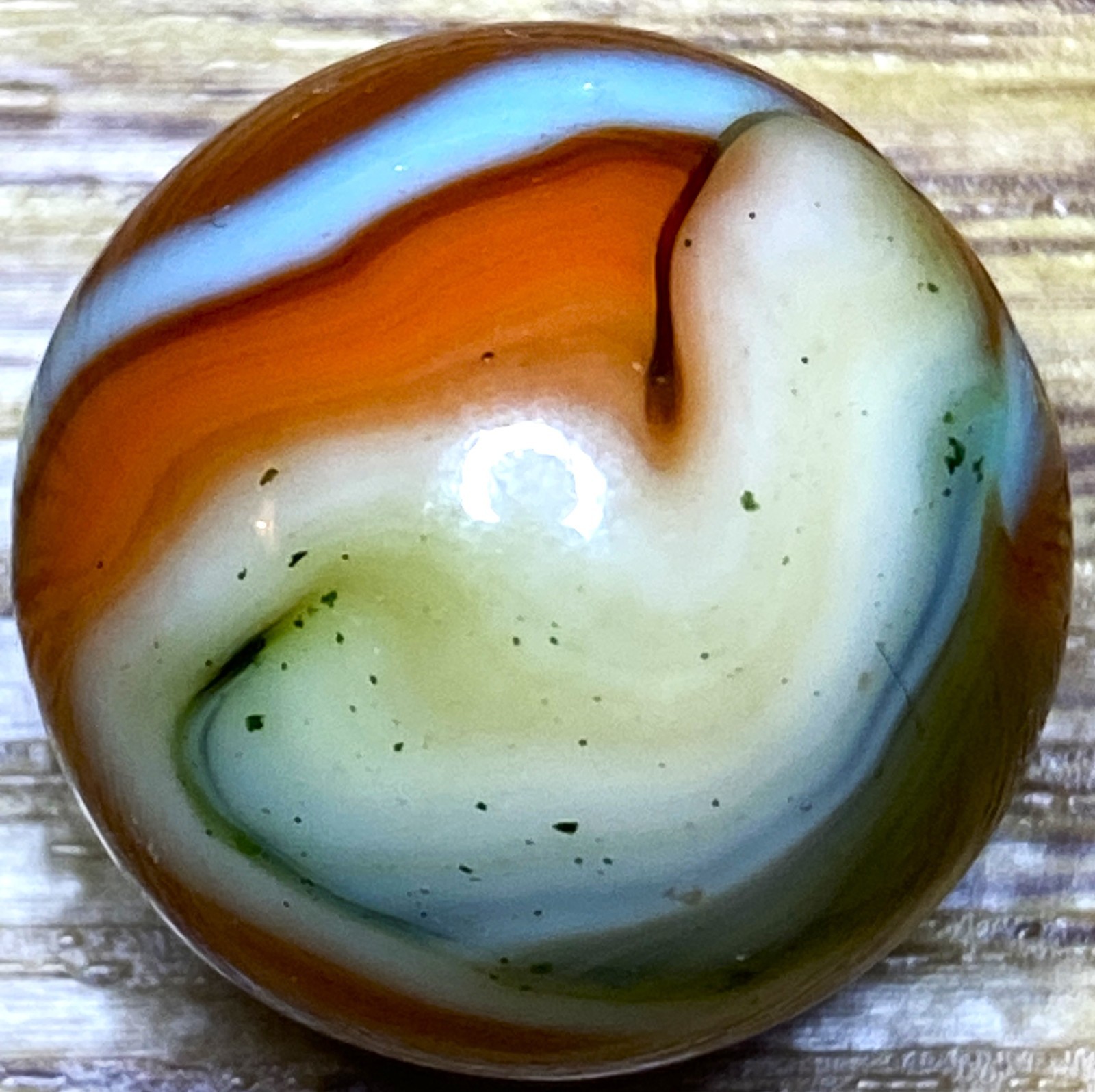 VERY BEAUTIFUL MARBLE / OXBLOODS AVENTURINE SHOOTER .73″ BOX03/118