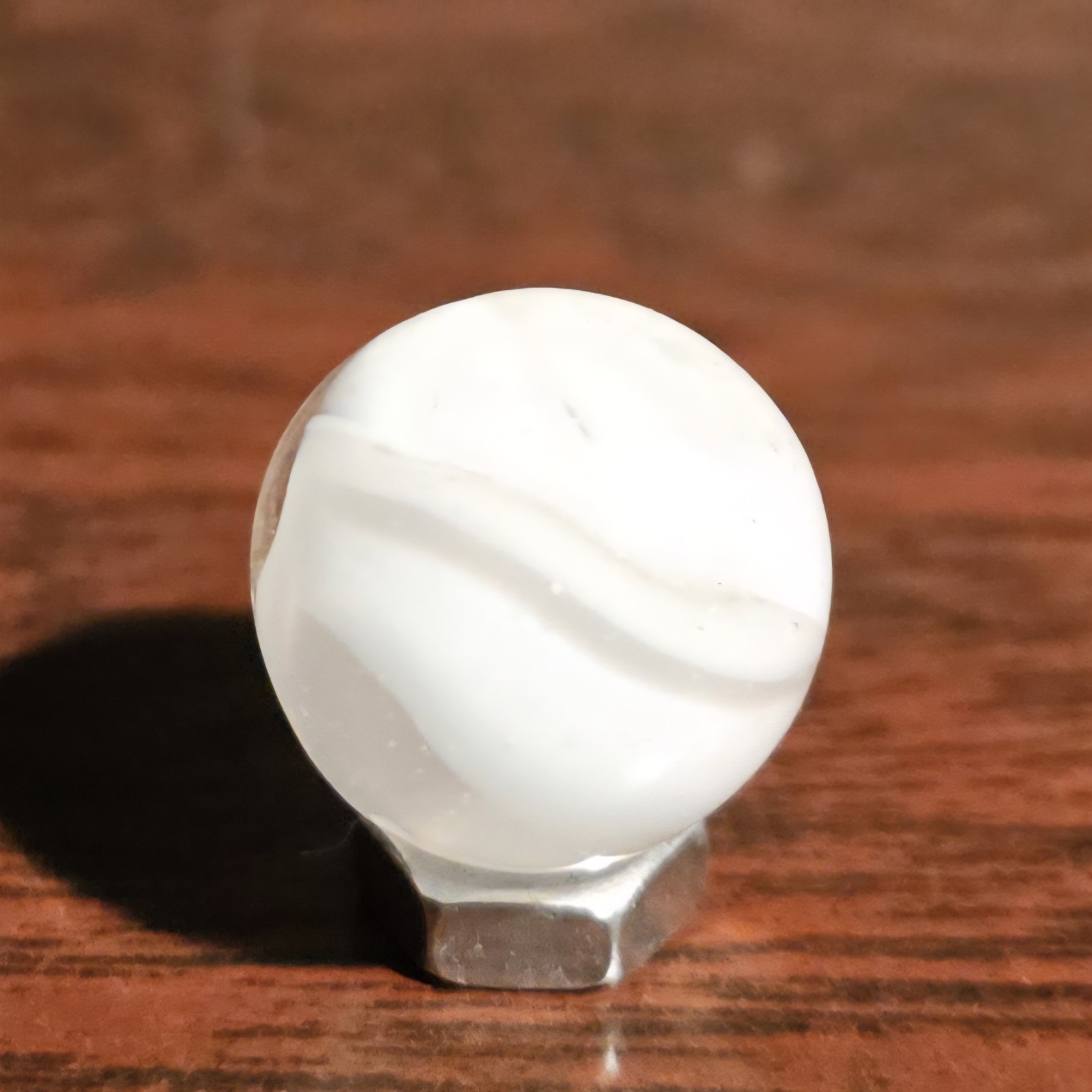 Vintage CE Bogard White Floppy 4-Lobe Cats Eye .625″ Glass Marble